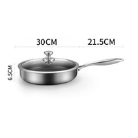 304 Stainless Steel Frying Pan Non-Stick Cooking Frypan Cookware 30cm Honeycomb Single Sided without lid