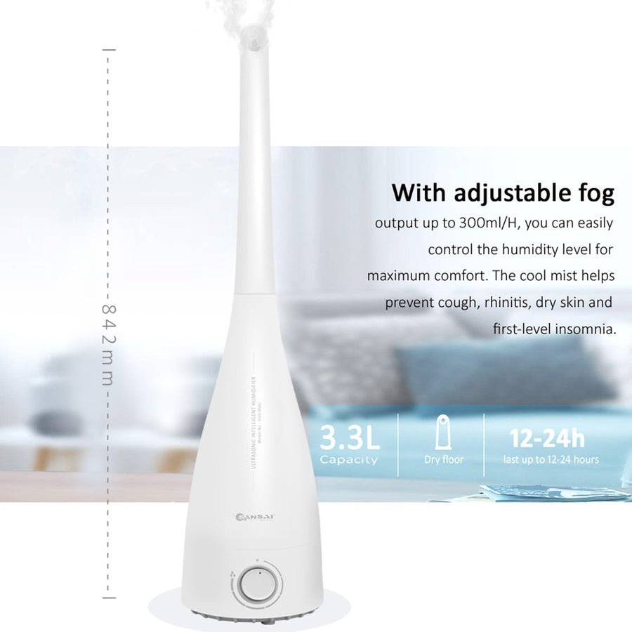 3.3L White Air Humidifier Ultrasonic Cool Mist