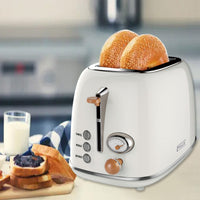 2-Slice White Toaster Bread Reheat Retro