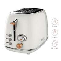 2-Slice White Toaster Bread Reheat Retro