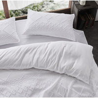 Tufted Microfibre Super Soft Twin Pack Standard Pillowcases - White