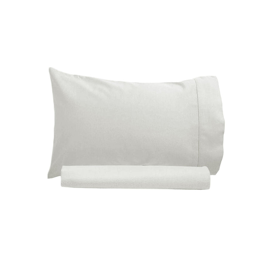 250TC 100% Cotton Sheet Set Single Off White