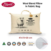 Wool Blend Standard Pillow in Fabric Bag 47x72