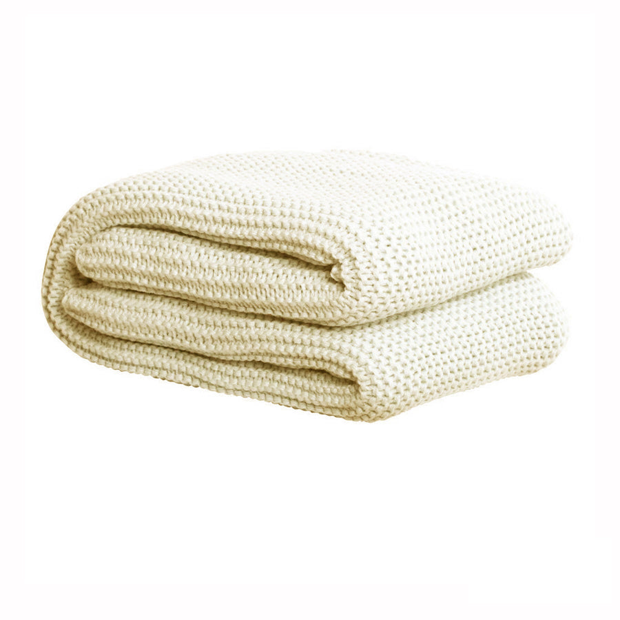 Chunky Knit Throw 125 x 150 cm Ivory