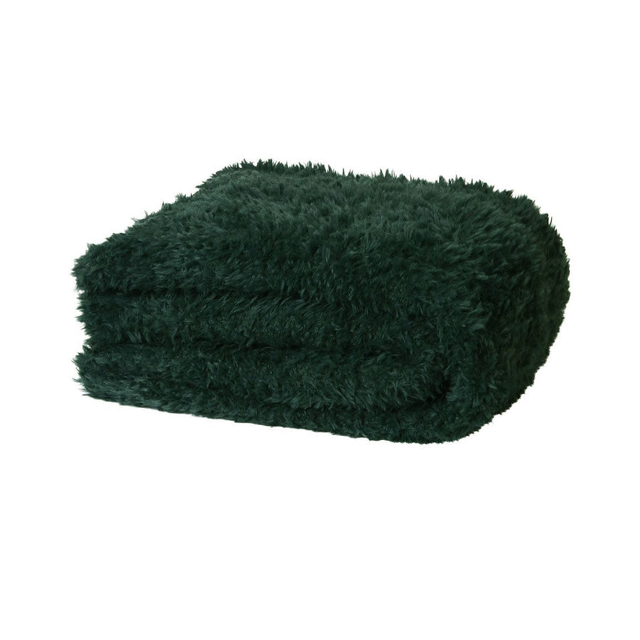 Home Eve Fur Knitted Throw Eden Green