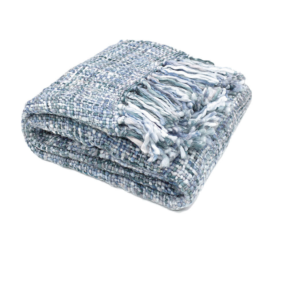 Knitted Weave Throw 127x152cm - Steel Blue