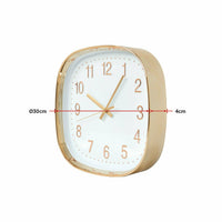 Gold & White - Squared Quartz Clock