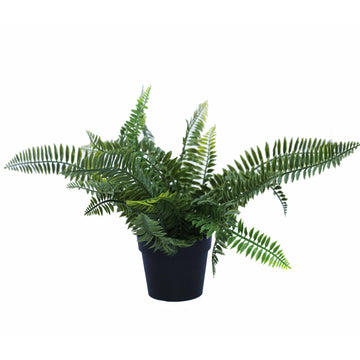 Small Potted Artificial Dark Green Fern Plant UV Resistant 20cm