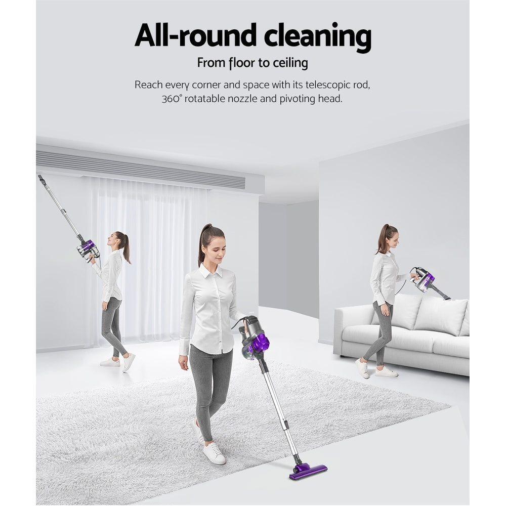 Corded Handheld Bagless Vacuum Cleaner - Purple and Silver