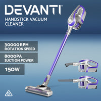 Cordless Stick Vacuum Cleaner - Purple & Grey