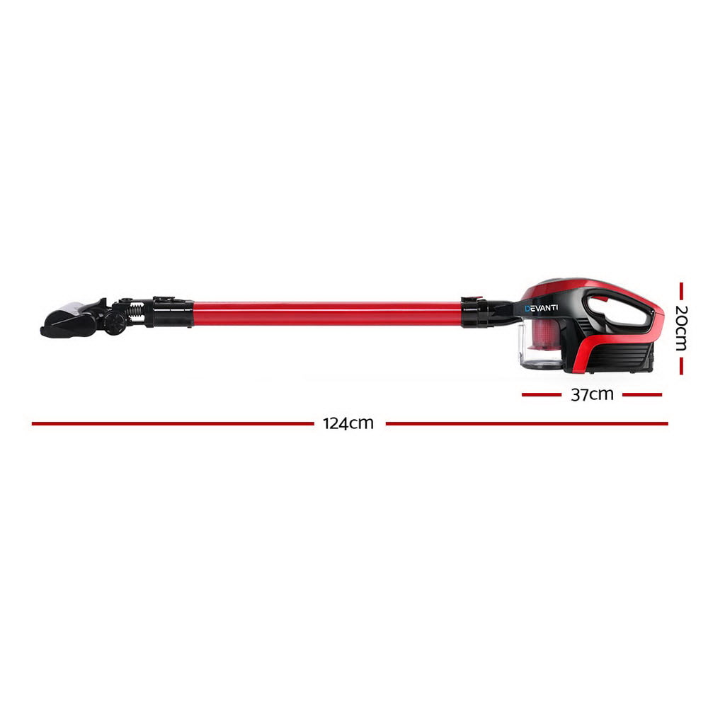 Cordless 150W Handstick Vacuum Cleaner - Red and Black